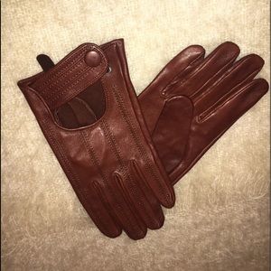 Mens Cole Haan lambskin British tan driving gloves